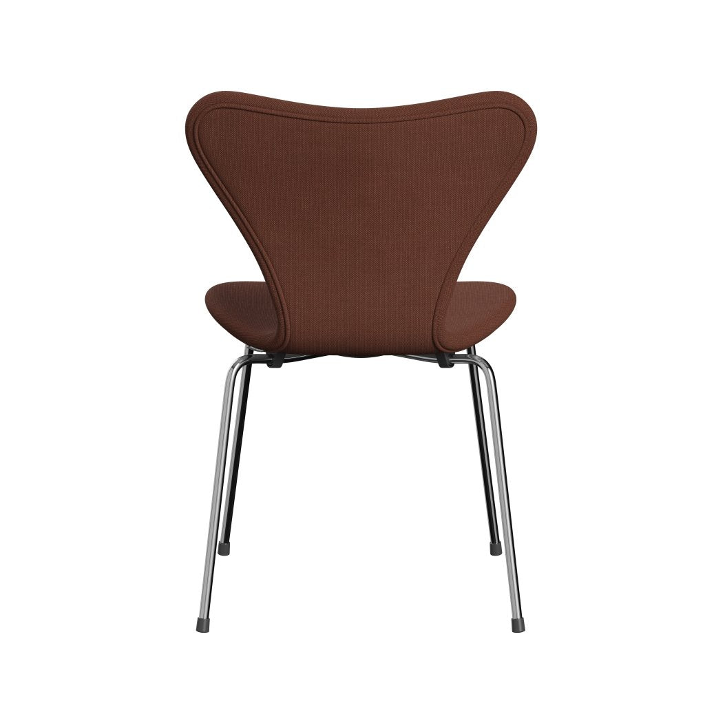 Fritz Hansen 3107 Stol Fuldpolstret, Forkromet Stål/Steelcut Medium Brown