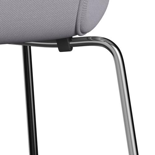 Fritz Hansen 3107 Stol Fuldpolstret, Forkromet Stål/Steelcut Light Silver Grey