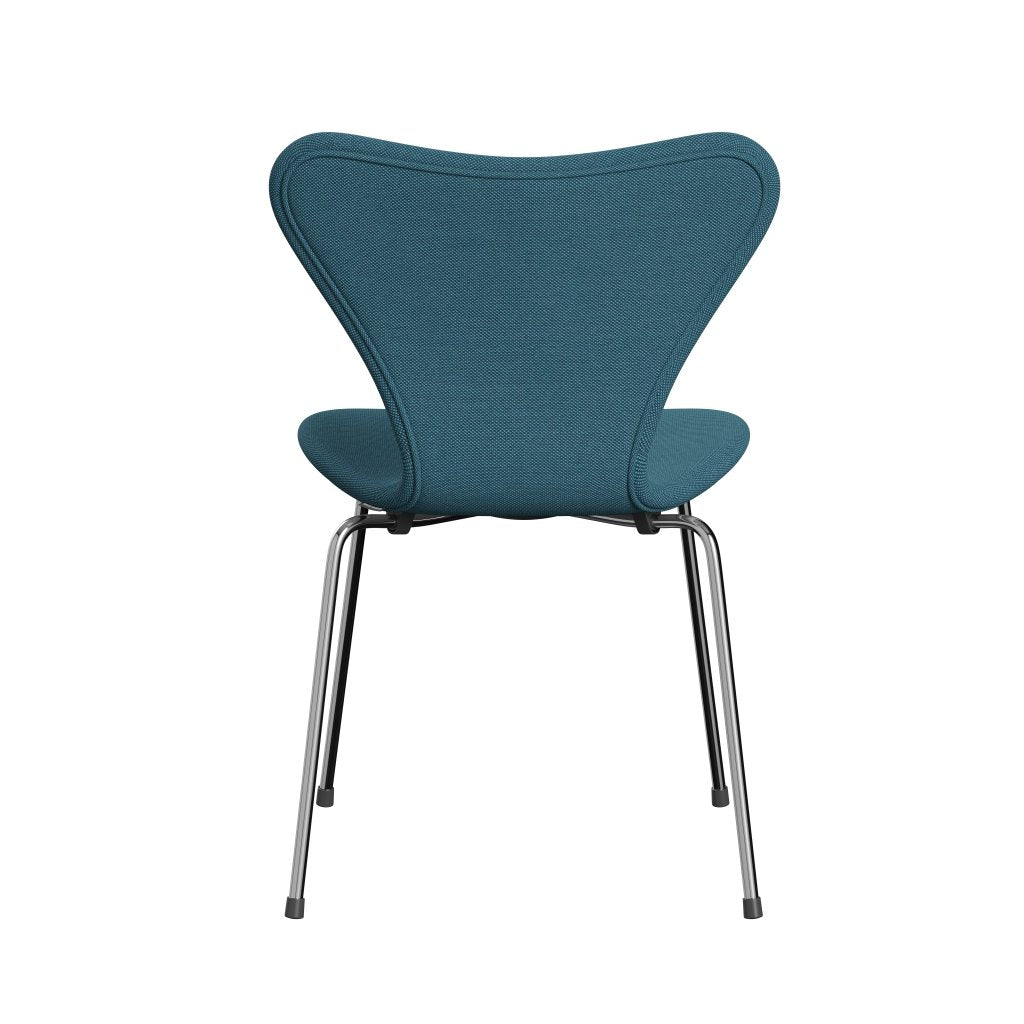 Fritz Hansen 3107 Stol Fuldpolstret, Forkromet Stål/Steelcut Trio Turkis