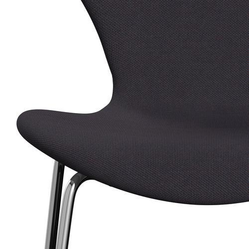 Fritz Hansen 3107 Stol Fuldpolstret, Forkromet Stål/Steelcut Trio Warm Dark Blue