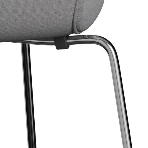 Fritz Hansen 3107 stol helt vadderad, kromad stål/tonus ljusgrå