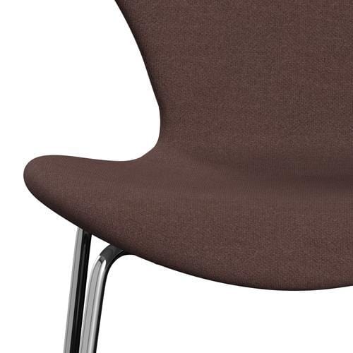 Fritz Hansen 3107 stol helt vadderad, kromad stål/tonus lila/grå