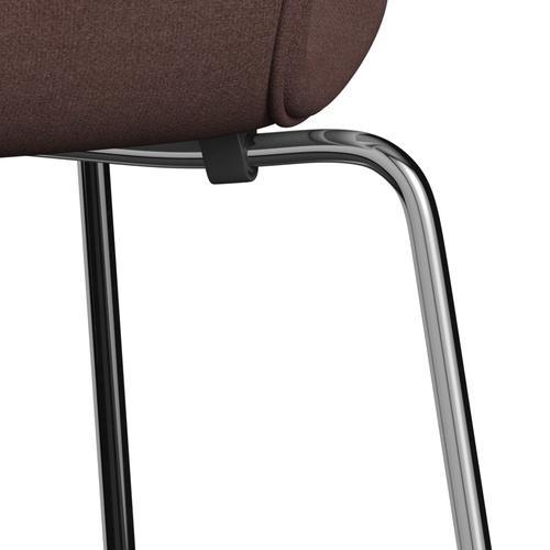 Fritz Hansen 3107 stol helt vadderad, kromad stål/tonus lila/grå