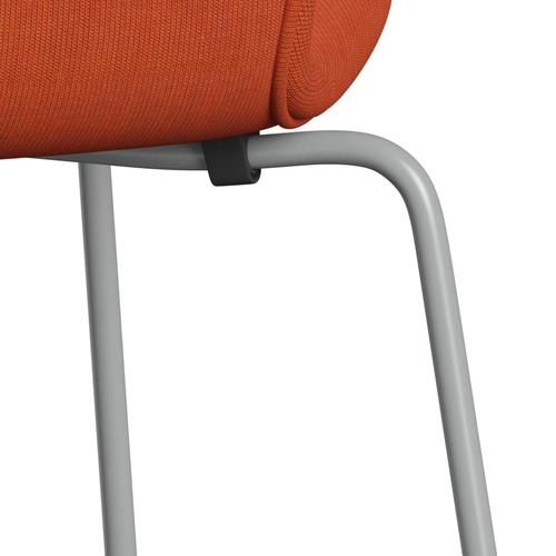 Fritz Hansen 3107 stol helt vadderad, nio grå/duk dammig orange