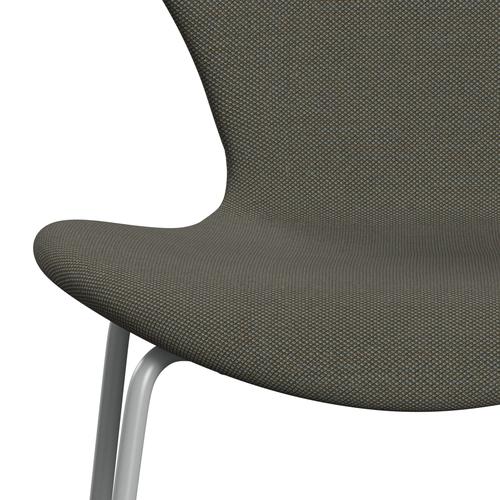 Fritz Hansen 3107 stol helt vadderad, nio grå/stålcuttrio grå/grön