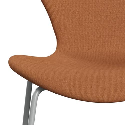 Fritz Hansen 3107 stol helt vadderad, nio grå/tonus dammig orange