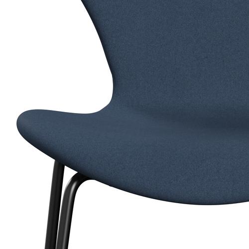 Fritz Hansen 3107 stol helt vadderad, svart/komfort mörkgrå (C09074)
