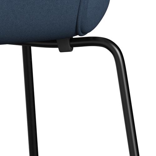 Fritz Hansen 3107 stol helt vadderad, svart/komfort mörkgrå (C09074)