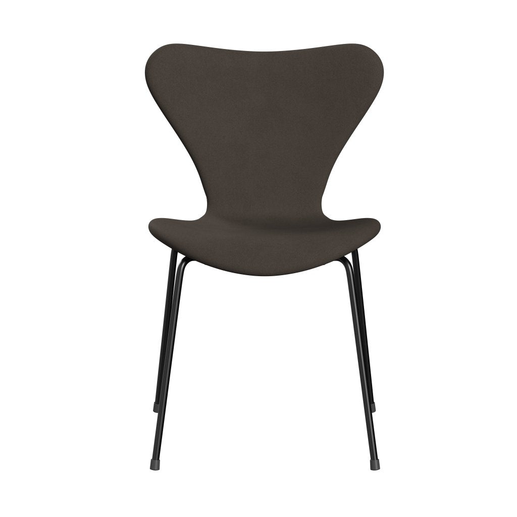 Fritz Hansen 3107 stol helt vadderad, svart/komfortgrå (C61014)
