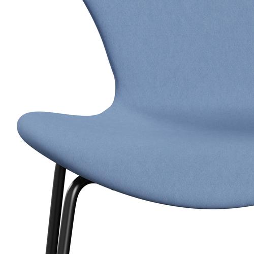 Fritz Hansen 3107 stol helt vadderad, svart/komfort vit/blå