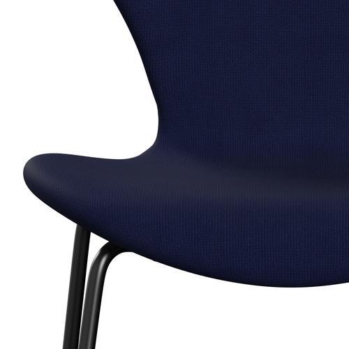 Fritz Hansen 3107 stol helt vadderad, svart/berömmelse mörkblå (F66005)