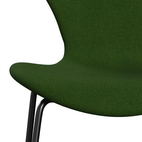 Fritz Hansen 3107 stol helt vadderad, svart/hallingdal gräsgrön