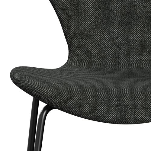 Fritz Hansen 3107 stol helt vadderad, svart/hallingdal svart/grå (HAL368)