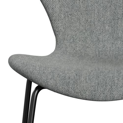 Fritz Hansen 3107 stol helt vadderad, svart/hallingdal vit grå