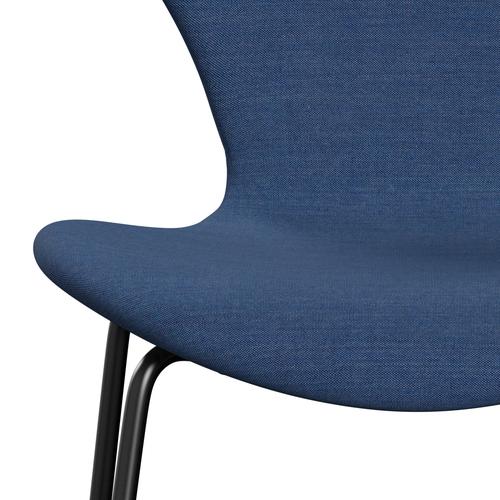 Fritz Hansen 3107 stol helt vadderad, svart/remix koboltblå