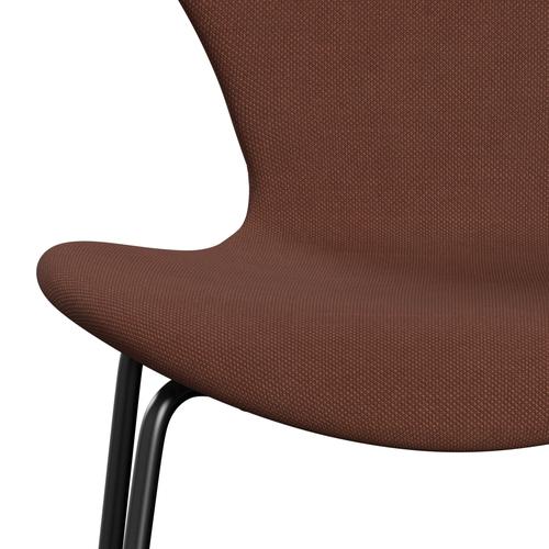 Fritz Hansen 3107 stol helt vadderad, svart/stålcut medium brun