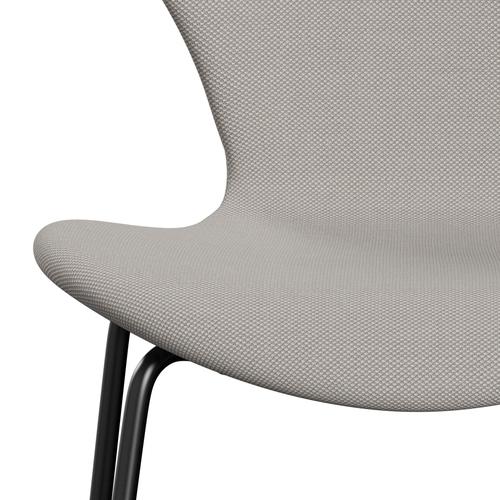 Fritz Hansen 3107 stol helt vadderad, svart/stålcuttrio vit & grå