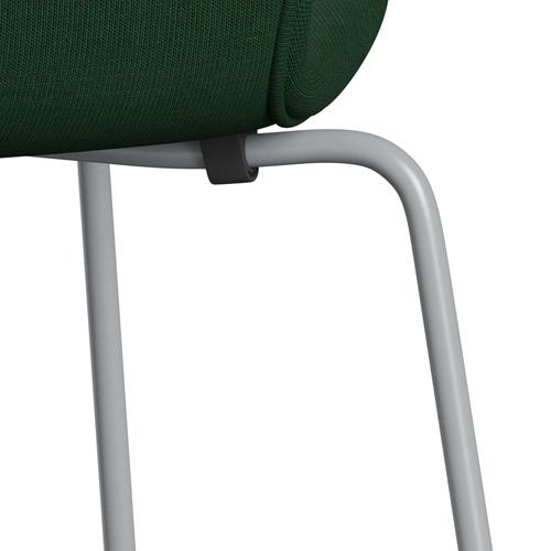 Fritz Hansen 3107 stol helt vadderad, silvergrå/duk gräsgrön