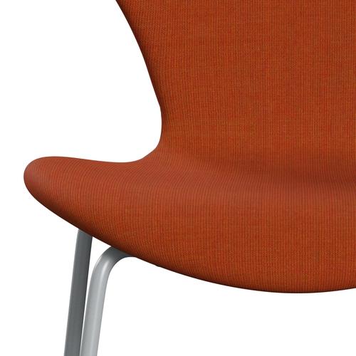 Fritz Hansen 3107 stol helt vadderad, silvergrå/duk orange