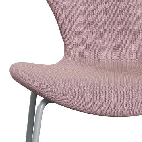 Fritz Hansen 3107 stol helt vadderad, silvergrå/fångst rosa