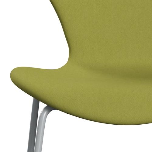 Fritz Hansen 3107 stol helt vadderad, silvergrå/komfort beige/grön