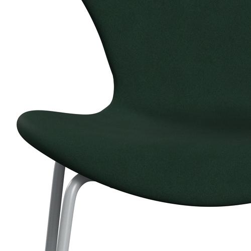 Fritz Hansen 3107 stol helt vadderad, silvergrå/komfort mörkgrön