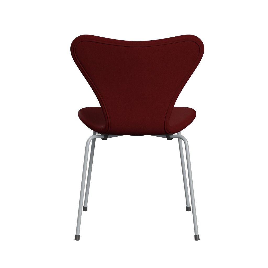 Fritz Hansen 3107 stol helt vadderad, silvergrå/komfort mörkröd (C01153)