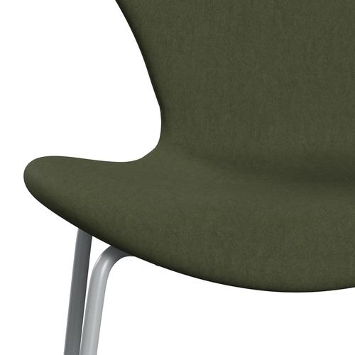 Fritz Hansen 3107 stol helt vadderad, silvergrå/komfortgrön/grå