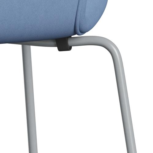 Fritz Hansen 3107 stol helt vadderad, silvergrå/komfort vit/blå