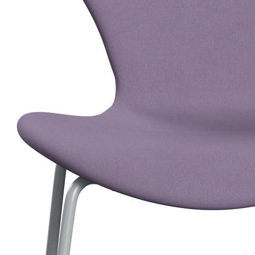 Fritz Hansen 3107 stol helt vadderad, silvergrå/komfort vit/lys lila