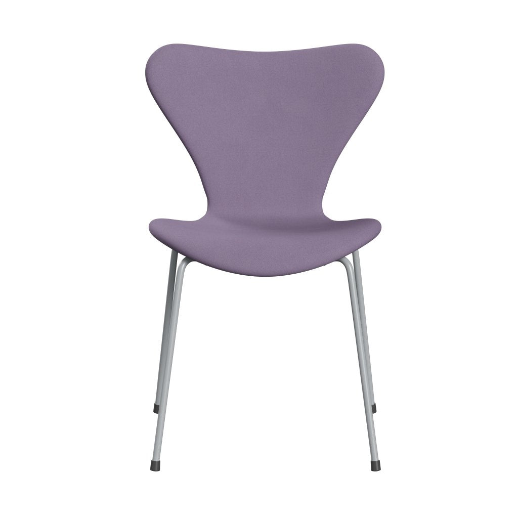 Fritz Hansen 3107 stol helt vadderad, silvergrå/komfort vit/lys lila