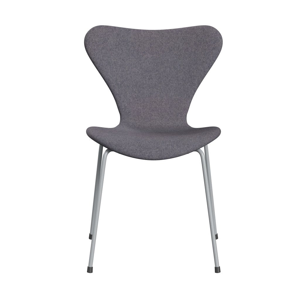 Fritz Hansen 3107 stol helt vadderad, silvergrå/divina MD blekblå grå