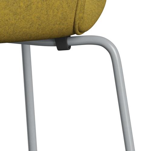 Fritz Hansen 3107 stol helt vadderad, silvergrå/divina melange gul