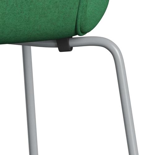 Fritz Hansen 3107 stol helt vadderad, silvergrå/divina melange grön