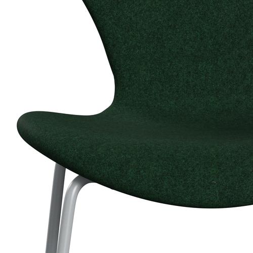 Fritz Hansen 3107 stol helt vadderad, silvergrå/divina melange mörk varm grön