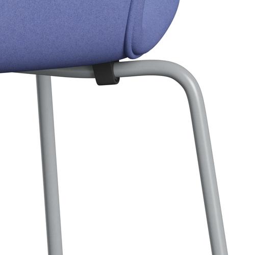 Fritz Hansen 3107 stol helt vadderad, silvergrå/divina pastellblå