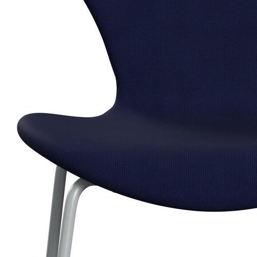Fritz Hansen 3107 stol helt vadderad, silvergrå/berömmelse mörkblå (F66005)