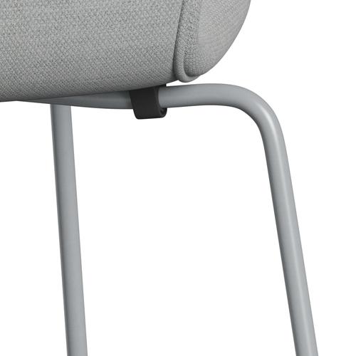 Fritz Hansen 3107 stol helt vadderad, silvergrå/fiord grå/mittgrå