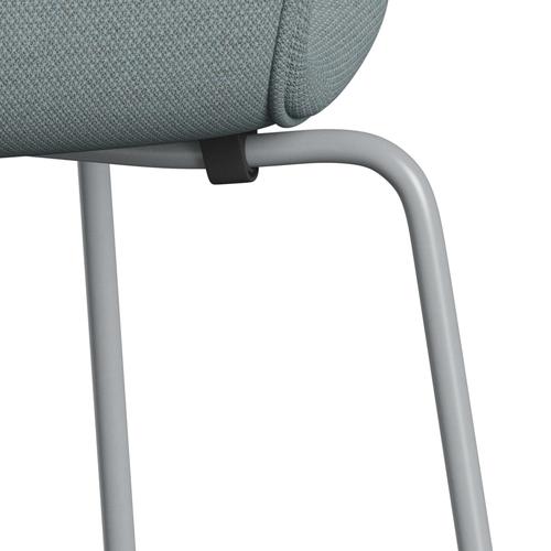 Fritz Hansen 3107 stol helt vadderad, silvergrå/fiord grön/blå/sten