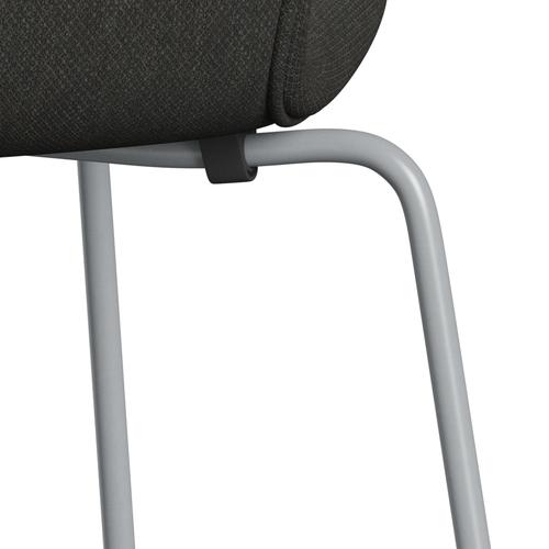 Fritz Hansen 3107 stol helt vadderad, silvergrå/fiord svart/brun