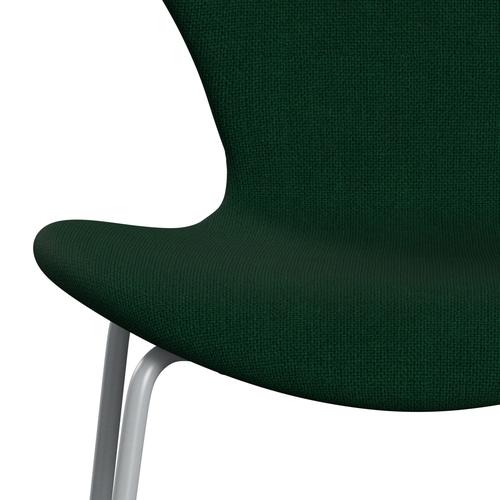 Fritz Hansen 3107 stol helt vadderad, silvergrå/hallingdal glasgrönt