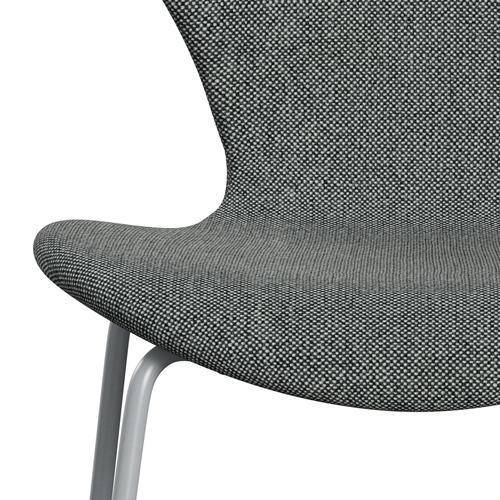 Fritz Hansen 3107 stol helt vadderad, silvergrå/hallingdal vit/brun