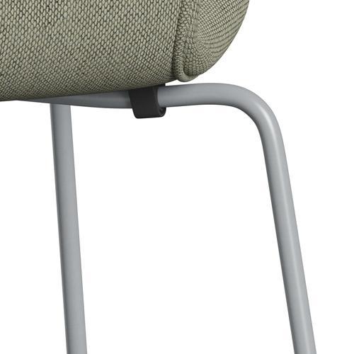 Fritz Hansen 3107 stol helt vadderad, silvergrå/omväggs äggvit/naturlig