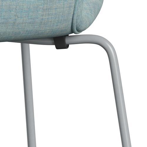 Fritz Hansen 3107 stol helt vadderad, silvergrå/remix ljusblå