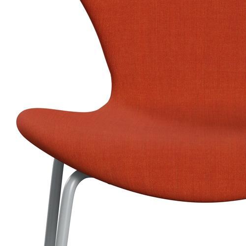 Fritz Hansen 3107 stol helt vadderad, silvergrå/remix orange