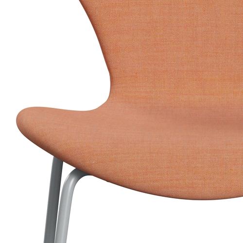 Fritz Hansen 3107 stol helt vadderad, silvergrå/remix dammig orange
