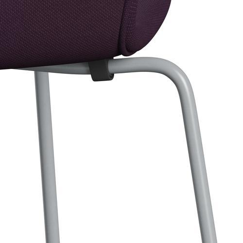 Fritz Hansen 3107 stol helt vadderad, silvergrå/stålcut medium lila