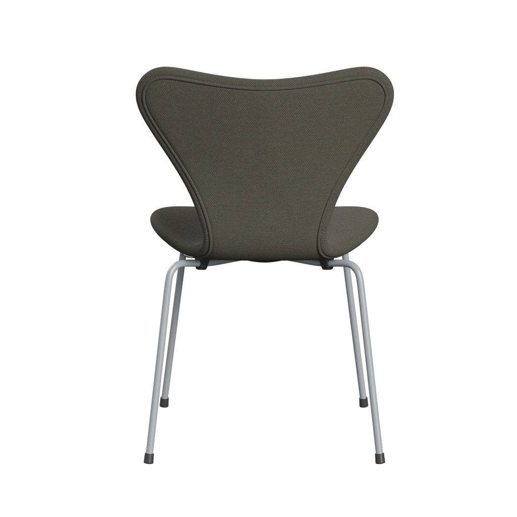 Fritz Hansen 3107 stol helt vadderad, silvergrå/stålcuttrio grå/grön