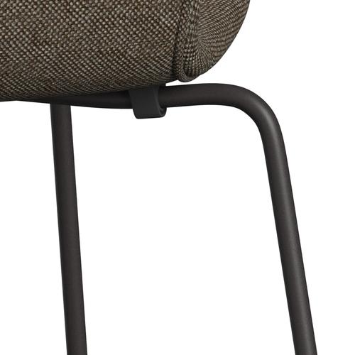 Fritz Hansen 3107 stol helt vadderad, varm grafit/hallingdal brun/grå