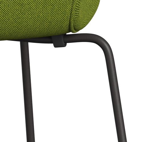 Fritz Hansen 3107 stol helt vadderad, varm grafit/hallingdal grön